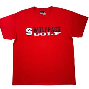 NC State Wolfpack Golf Men’s Short Sleeve Logo Graphic Red t-shirt size L
